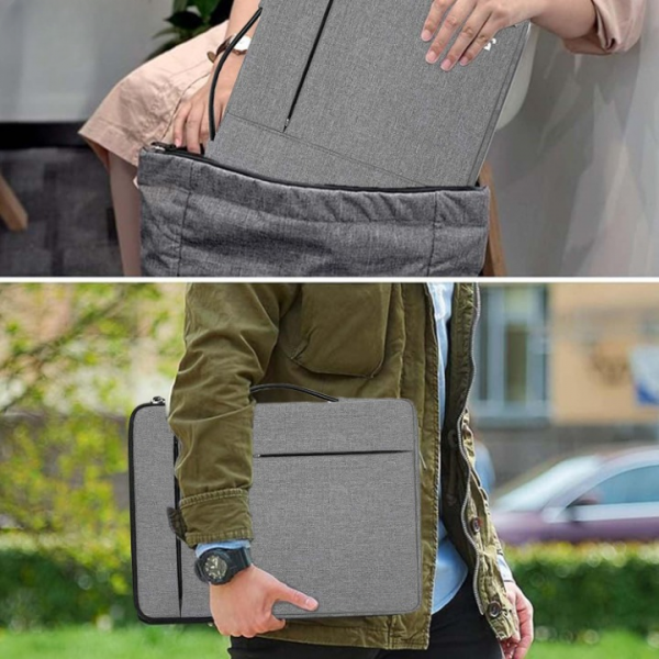 15" to 15.6 Inch Laptop Sleeve/Cover with Handle & Two Front Accessories Pockets Compatible for Apple, Dell, Lenovo, Asus, Hp, Samsung, Mi, MacBook and Other Notbooks (Grey) - Image 6