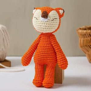 Crochet Doll Plush Elephant Stuffed Animals Toy for Newborn | 100% Handmade Infant Soothe Toys for Sensory and Early Grips Development Gifts