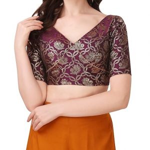 Women Jacquard Half Sleeve Blouse