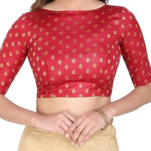 3/4 Sleeve Jacquard Readymade Blouse for Women