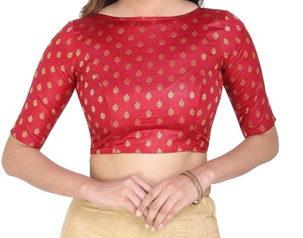 3/4 Sleeve Jacquard Readymade Blouse for Women