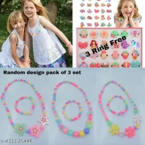 3 PC DIY Colorful Childhood Beads Set for Kids - Jewelry Making Kit with Assorted Beads and Accessories