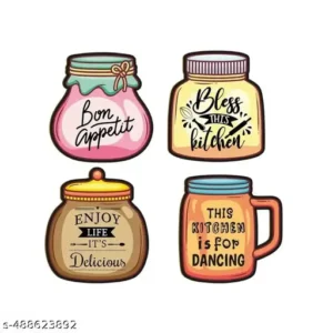 Wall Art Wooden Kitchen Home Decor Items Pack of 4