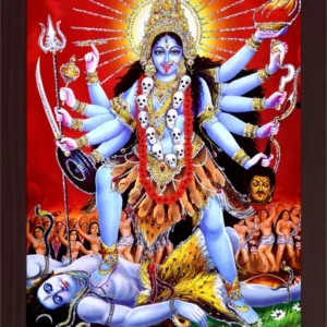 maa Kali/mahakali maa Brown designed frame with Laminated(6inchesx8inches)