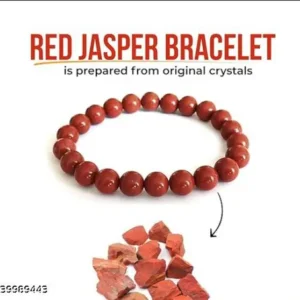 Natural Red Jasper Crystal Healing Gemstone Beaded With Certificate Card for Grounding, Stability, and Emotional Strength