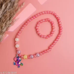 Gurlz & Curlz Unicorn Pinki-Color Beads Necklace & Bracelet Set for Kids