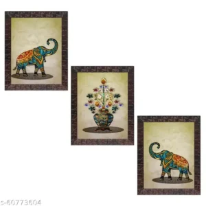 Set of 3 Elegant Painting without glass (10.2 X 13, 10.2 X 13, 10.2 X 13 INCH)