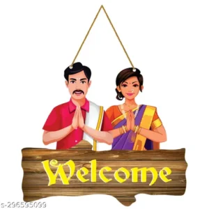 Craft Premium Unique Stylish Welcome Wooden Wall Hanging Decorative Item for Home Decotation