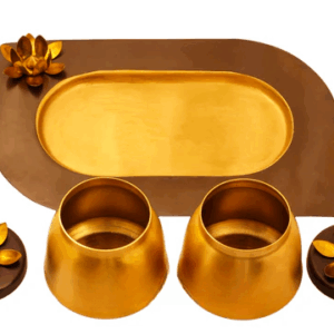 Pure Brass Handi / Degchi With Tin Lining Inside, Handi with Lid, Cookware, Dinnerware - 2000ml (Copy)
