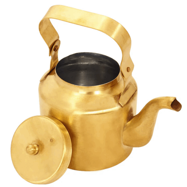 Brass Handmade Teapot with Tin Lining Inside, Serveware, Tableware, 350 ml - Image 2