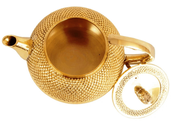 Brass Bubble Hammered Teapot with Lid & a Designer Handle, Serveware, Tableware - 525ml - Image 2