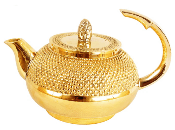 Brass Bubble Hammered Teapot with Lid & a Designer Handle, Serveware, Tableware - 525ml