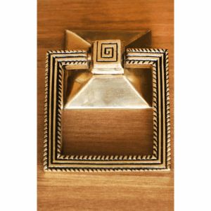 Pure Brass Door Knob With Square Design & Antique Touch, Decor Item For Home, Hotel & Restaurants, Size- 6x11.43 cm - 1