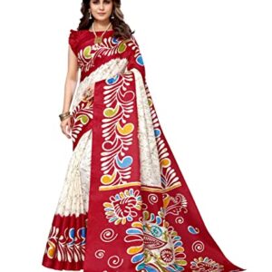 Women's Khadi Saree With Blouse Piece(URMI RED)