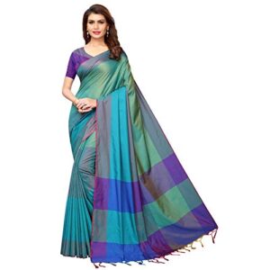 Women Cotton Silk Saree With Blouse Piece_freesize