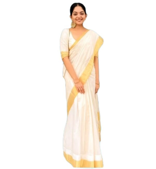Woven Linen Saree with Blouse Piece