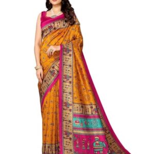 Women's Woven Saree with Matching Unstitched Blouse and Soft Art Silk Fabric Ultimate Comfort-Suitable for Parties, Festivals, Weddings