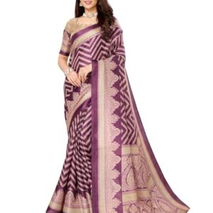 Women's Woven Printed Art Silk Saree with Unstitched Blouse Material