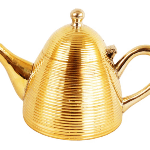 Handmade Pure Brass Cone Lining Tea Pot Kettle, Serving Tea Coffee - 500ml