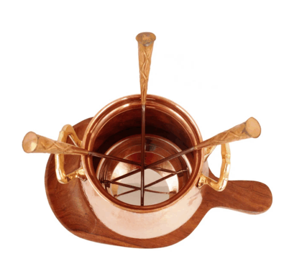 Pure Copper Table Tandoor With Wooden Bottom - Image 4