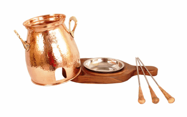 Pure Copper Table Tandoor With Wooden Bottom - Image 2