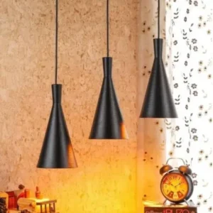 Hanging Light Holder E27 Base Pendant Ceiling Light Lamp (Black ) PACK OF 4.