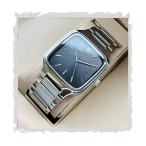 Minimalist Eddy Square Dial Men's Watch with Stainless Steel Strap, Analog Watch
