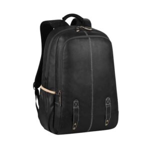 20L Small Faux Leather Water Resistant Anti Theft 3 Compartment Laptop Backpack/