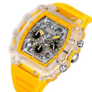 New Launch Sport Analog Watch Men's Watch, Silica Gel Soft Rubber Band, Stopwatc
