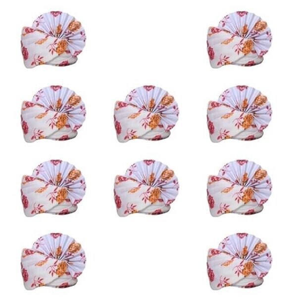 Safa Pagdi for Pooja Traditional Saffron Turban Religious Wedding Party Groom ae - Image 3
