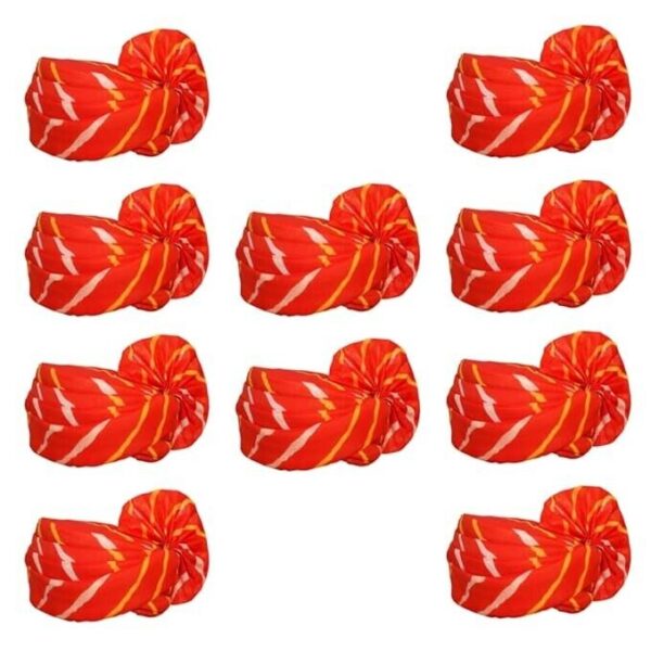 Safa Pagdi for Pooja Traditional Saffron Turban Religious Wedding Party Groom ae - Image 8