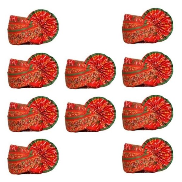 Safa Pagdi for Pooja Traditional Saffron Turban Religious Wedding Party Groom a - Image 10