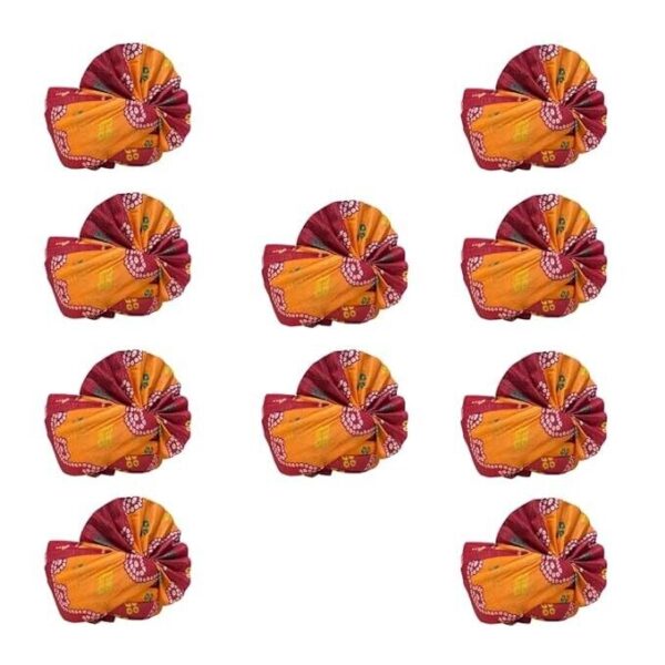 Safa Pagdi for Pooja Traditional Saffron Turban Religious Wedding Party Groom a - Image 13