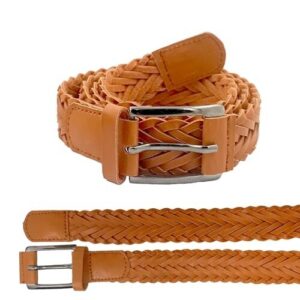 Unisex Synthetic Leather Fashion Braided Hand Made PU Leather Belt Casual Belt N