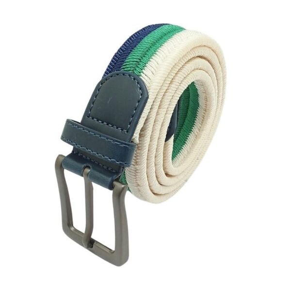 Hub Unisex Stretchable Woven Fabric Belt with Fishbone Weave | Hole-Free Design - Image 2