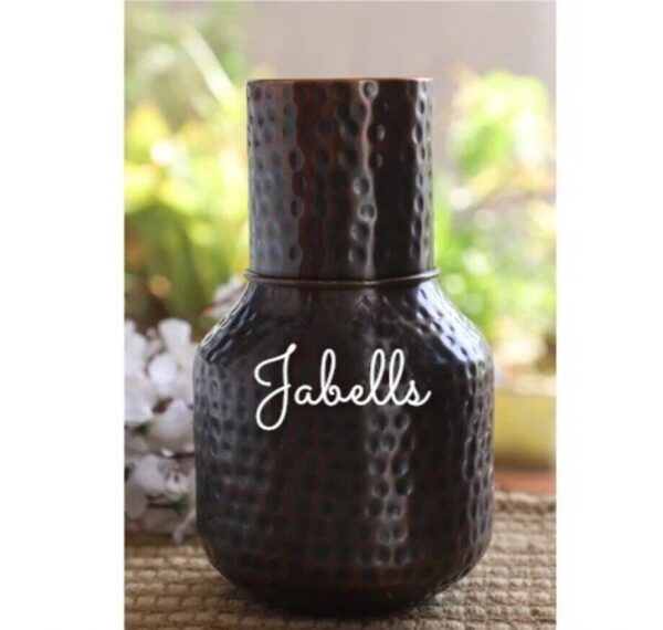 Copper Hammered Antique Dark Finish Traditional Ghada Shape bedroom bottle with