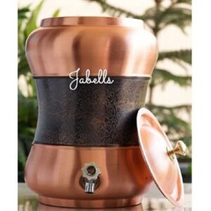 Copper Lacqour Coated Water Pot with Antique Finished in Middle