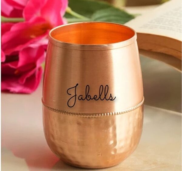 Set of 6 Copper Brass Leaf Designed Champange Glasses- 150ML each - Serving Cham - Image 2