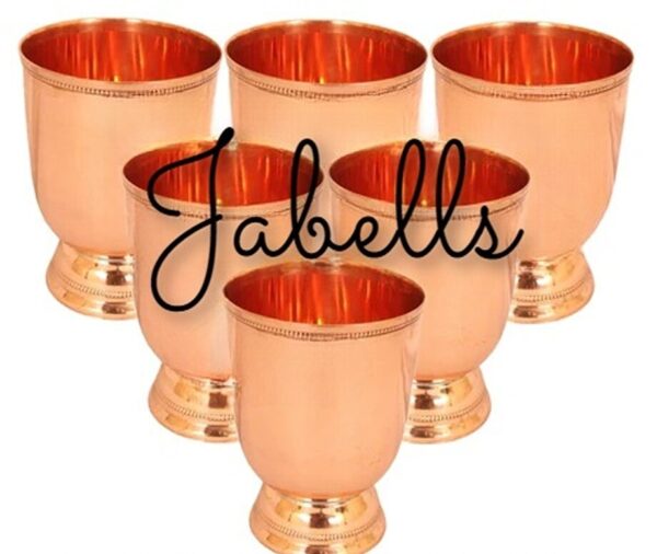 Set of 6 Copper Brass Leaf Designed Champange Glasses- 150ML each - Serving Cham - Image 16