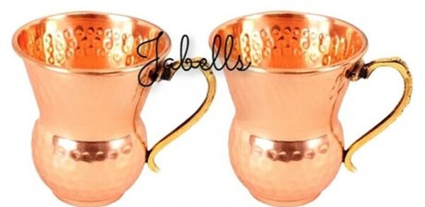 Set of 6 Copper Brass Leaf Designed Champange Glasses- 150ML each - Serving Cham - Image 19