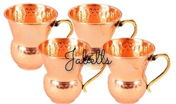 Set of 6 Copper Brass Leaf Designed Champange Glasses- 150ML each - Serving Cham - Image 21