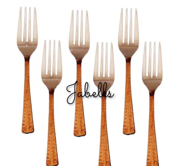 Copper Baby Fork, Flatware, Tableware Home Hotel Restaurant, Length 6.1" Inch - - Image 2