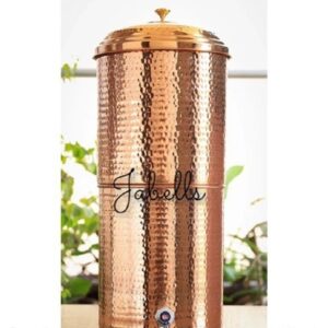 Pure Copper Hammered Design Filter Water Dispenser Pot With Candle Inside, Stora
