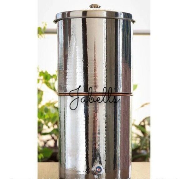 Pure Copper Hammered Design Filter Water Dispenser Pot With Candle Inside, Stora - Image 2