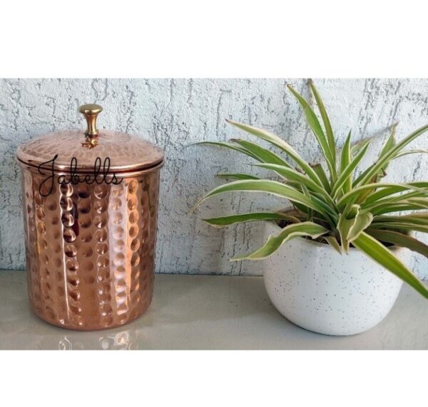 Copper Tin Mughlai Hammered Design Antique Dark Tone Jug with Brass Handle & Bot - Image 7