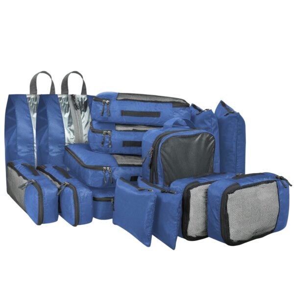 Packing Cubes Travel Bag Organiser Set of 15(2L,2M,2S, 2Slim, 3 Shoe & 4 Laundry - Image 7