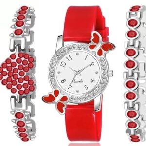 Analog Black Dial Watch for Girls Beautiful Magnet Watch with Bracelet for Wome