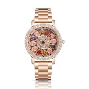 Alloy Steel Flora Watch for Women Multicolor Diamond Rotating Dial Women Watches