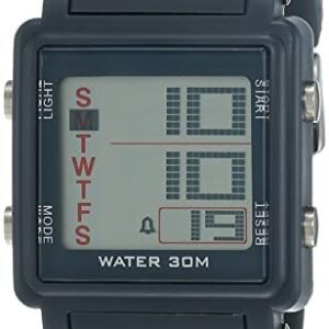 Digital Grey Square Dial Men's Sport Watch-NL77043PP02A