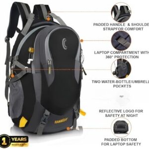 45L Hammer Waterproof Rucksack | With 17.3" Laptop Compartment & Rain Cover | Fo